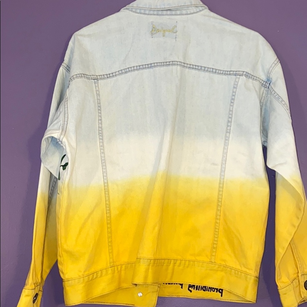 Denim Jacket Yellow Ombré Flowers Desigual - Picture 2 of 6